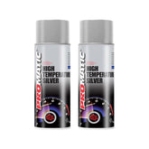2X Promatic Silver High Temperature Spray Paint 400ml Spray Paint